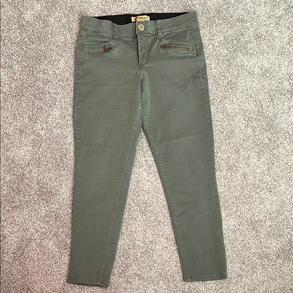 Democracy Green Skinny Pants with Zipper Pockets Size10